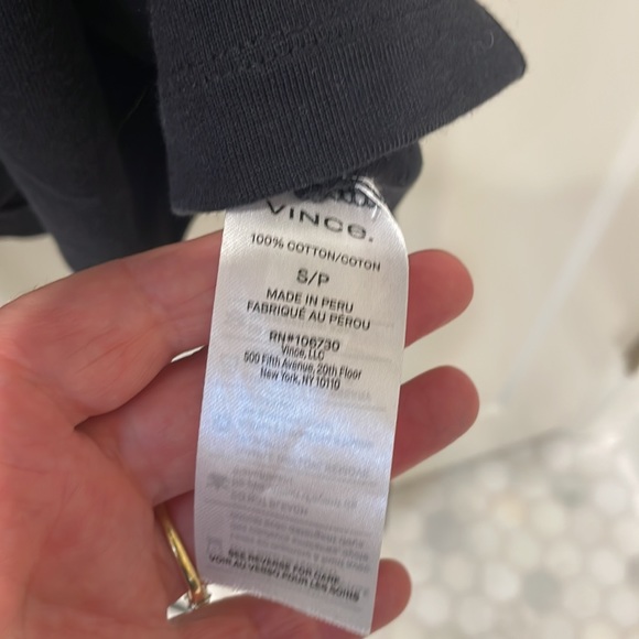 Vince navy t-shirt dress with attached belt. - Picture 4 of 4